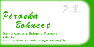 piroska bohnert business card
